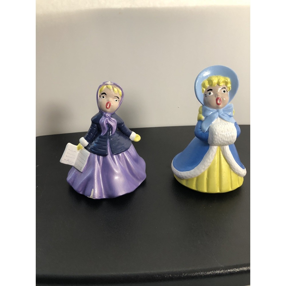 Set‎ of 2 Vintage Hand-Painted Christmas Carolers Holland Mold Figurines